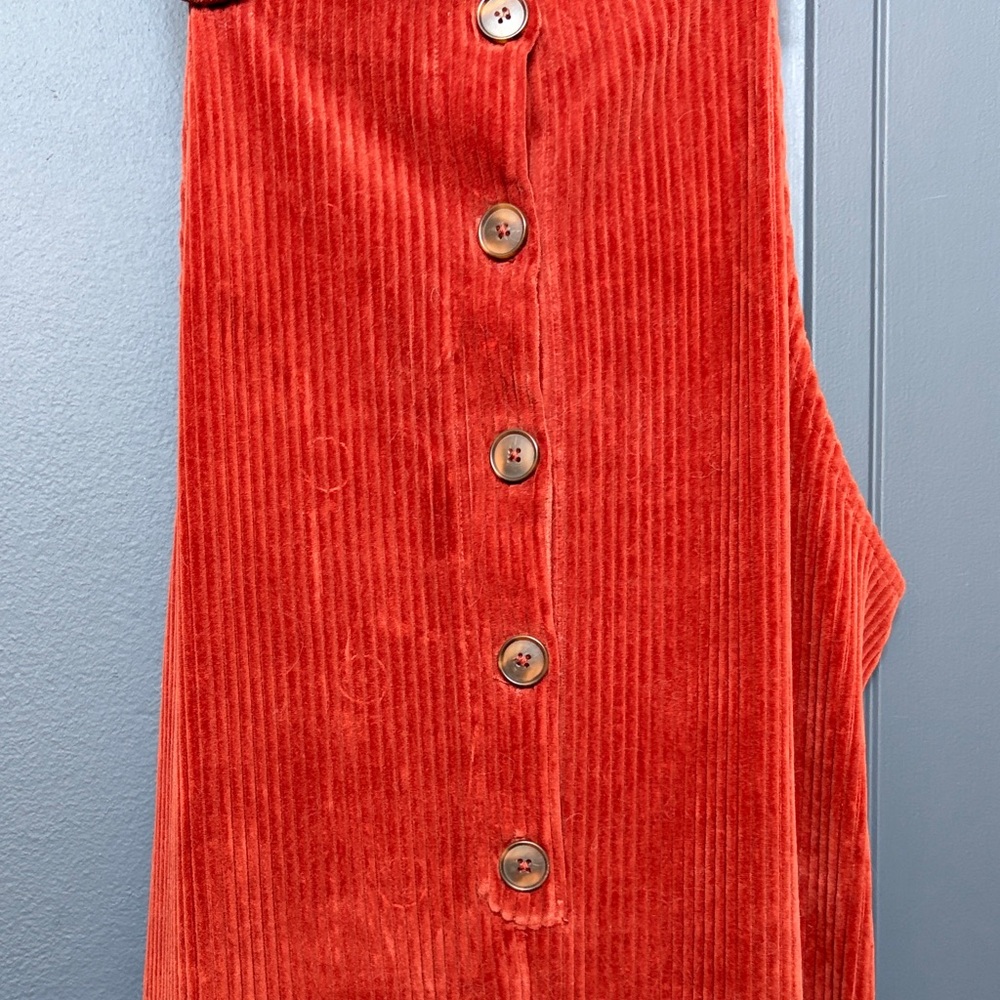 Texture & Thread by Madewell Rust Corduroy Jumpsuit Wide Leg - Picture 3 of 5